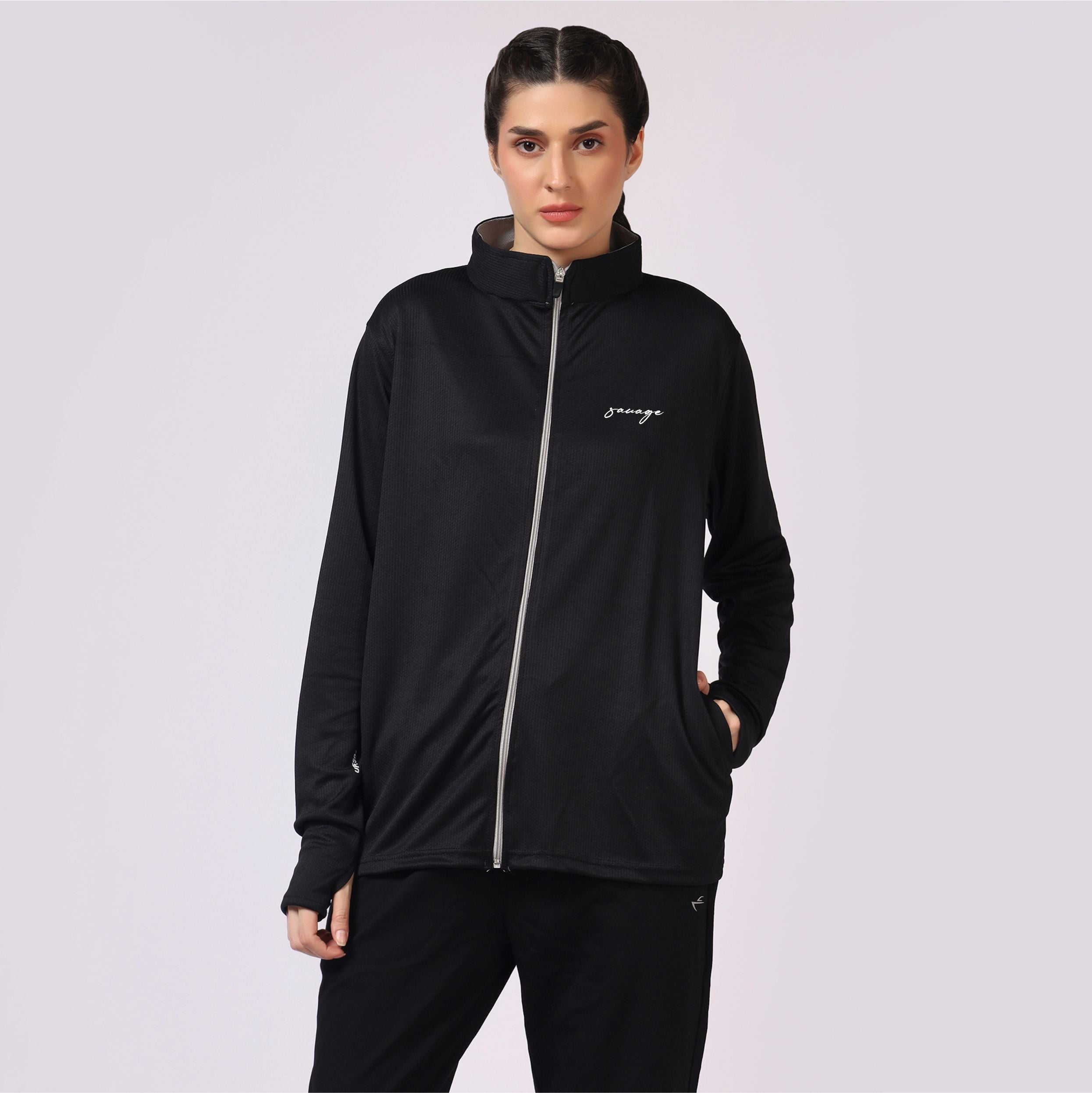 Black UPF Sunscreen Jacket