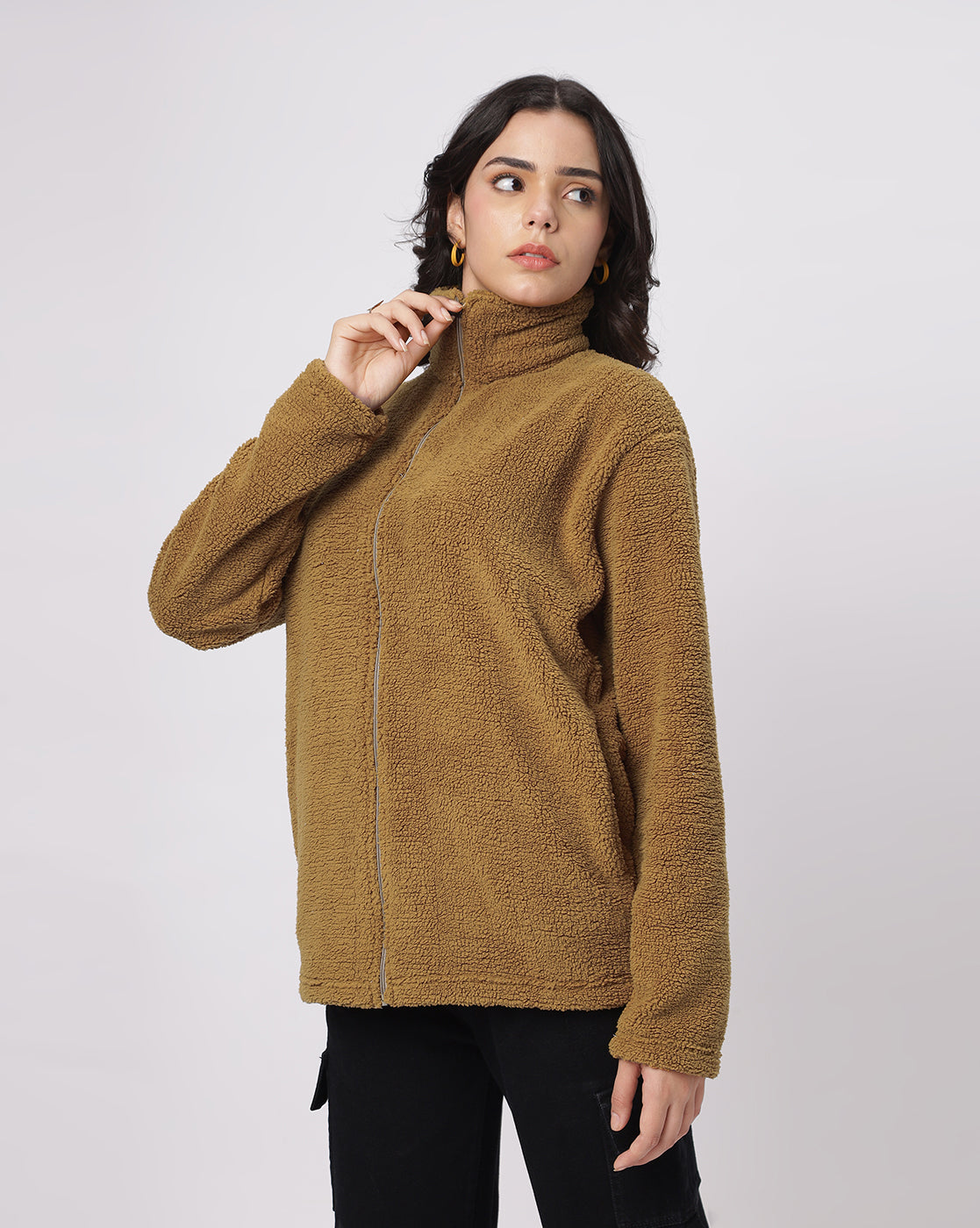 Brown Sherpa Zipper Jacket