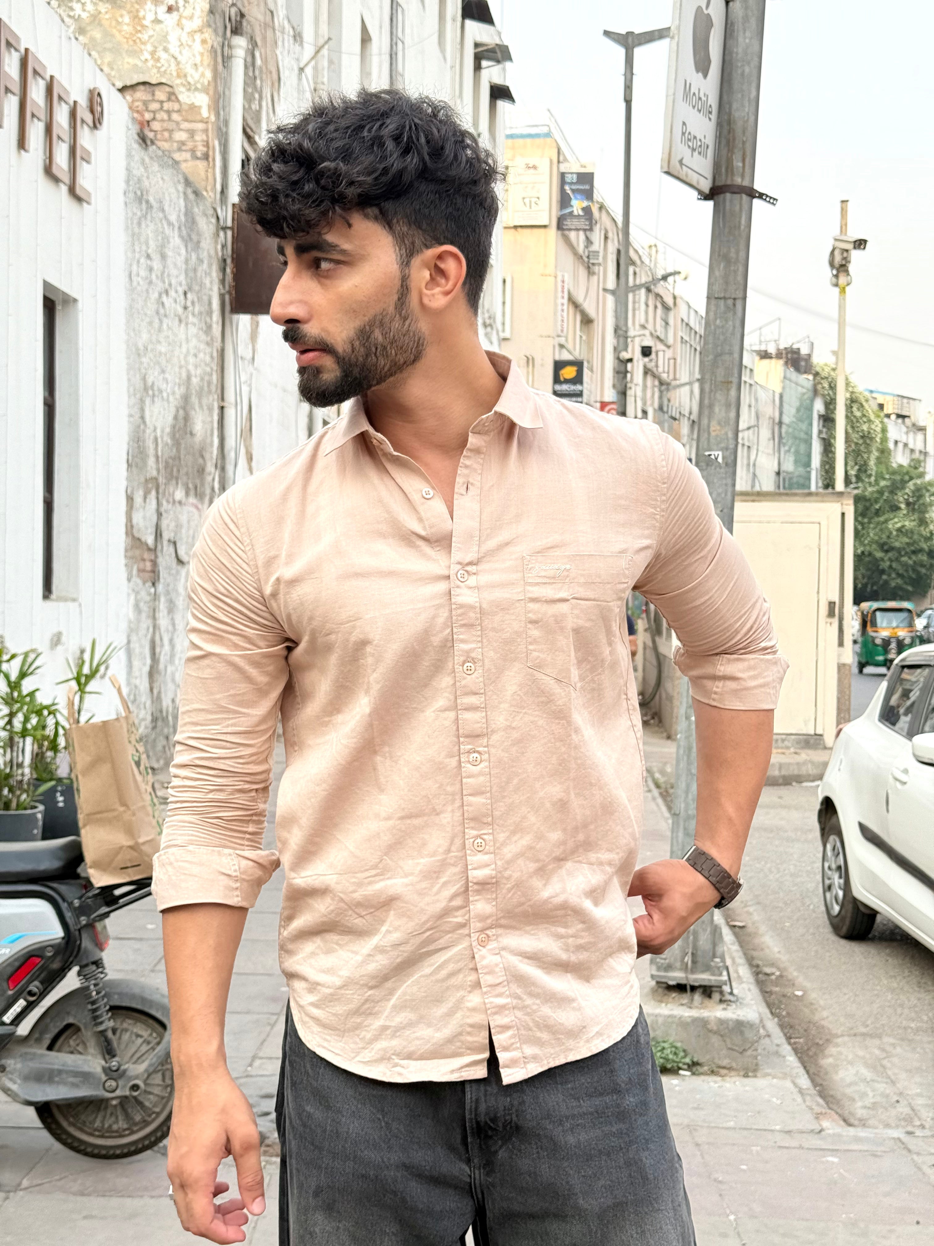 Beige Linen Shirt