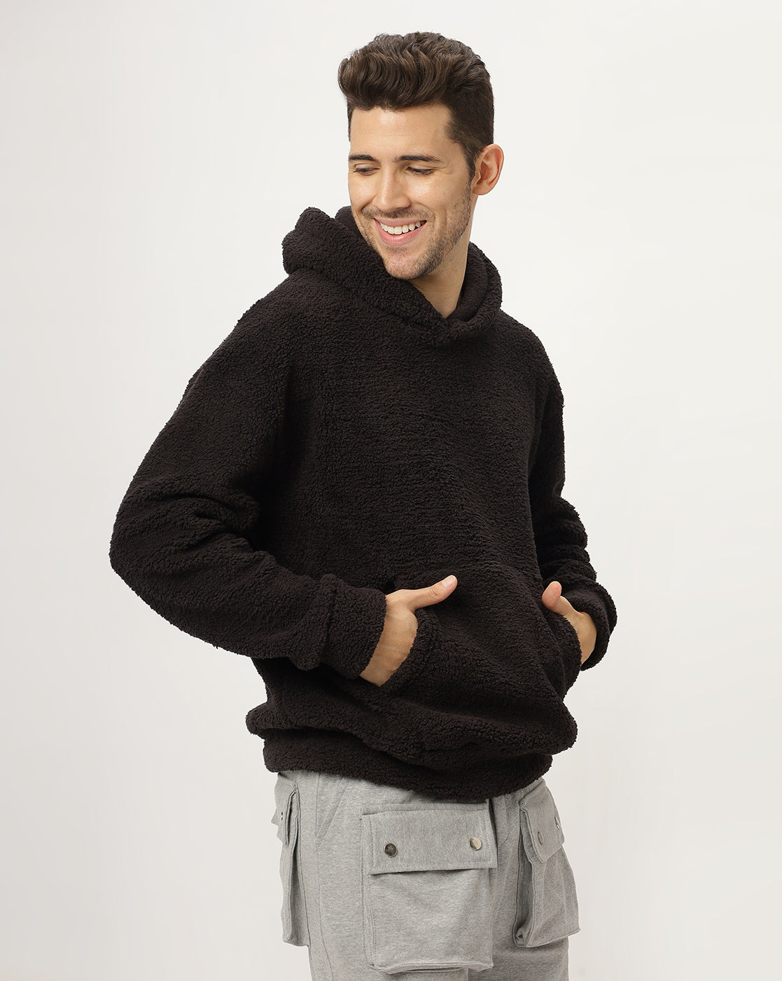 Black Sherpa Hoodie